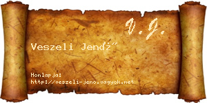Veszeli Jenő névjegykártya